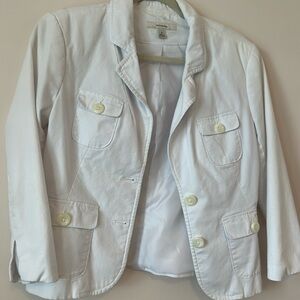 Classic White Cotton Blazer